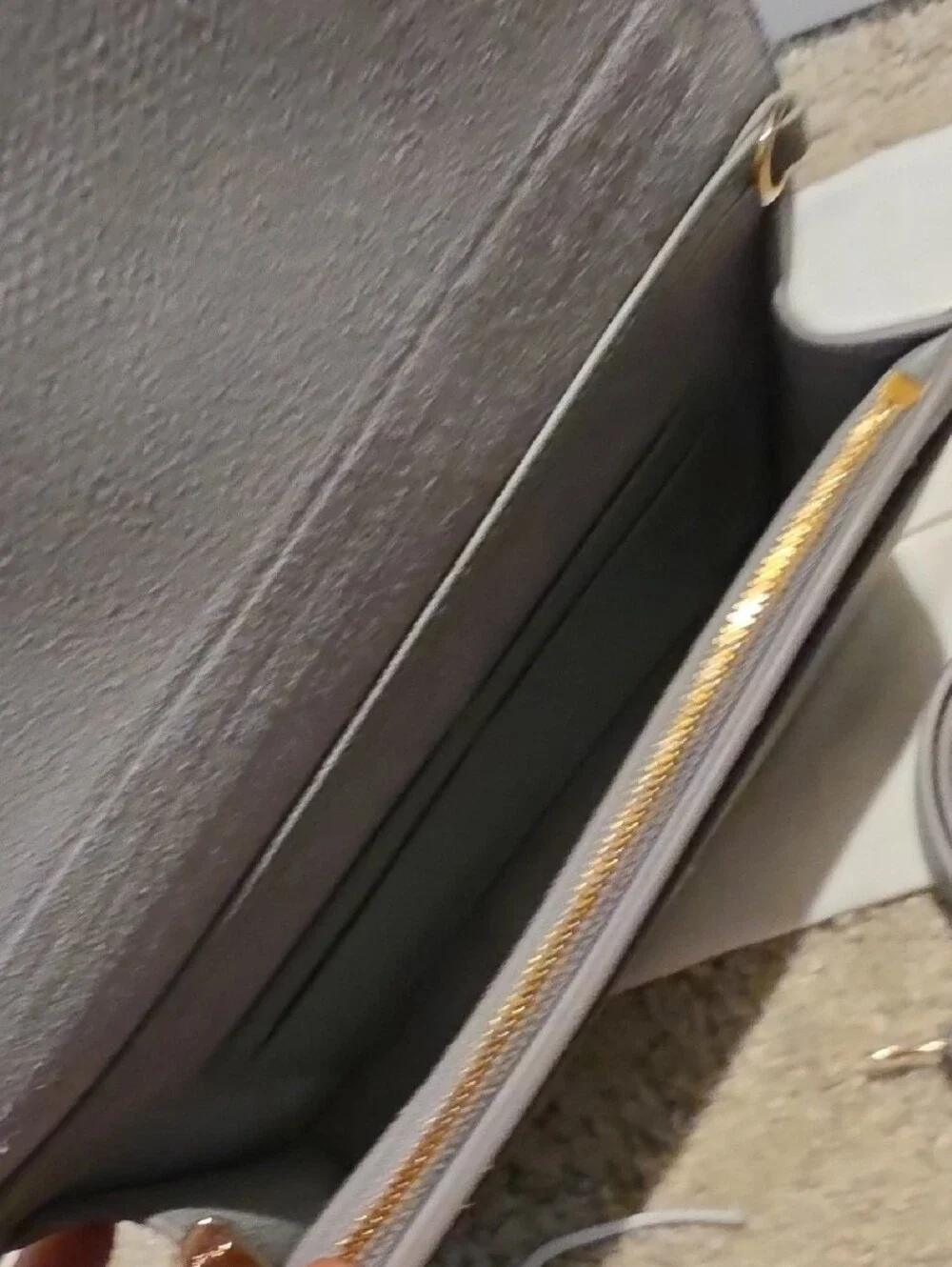 Dior Gray Leather Clutch with Gold CD Hardware